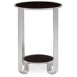 Sleek Round Black Silver Table