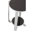 Sleek Round Black Silver Table