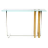 Golden Steel Glass Console Table