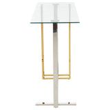 Golden Steel Glass Console Table