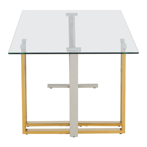 Luxe Steel Glass Coffee Table