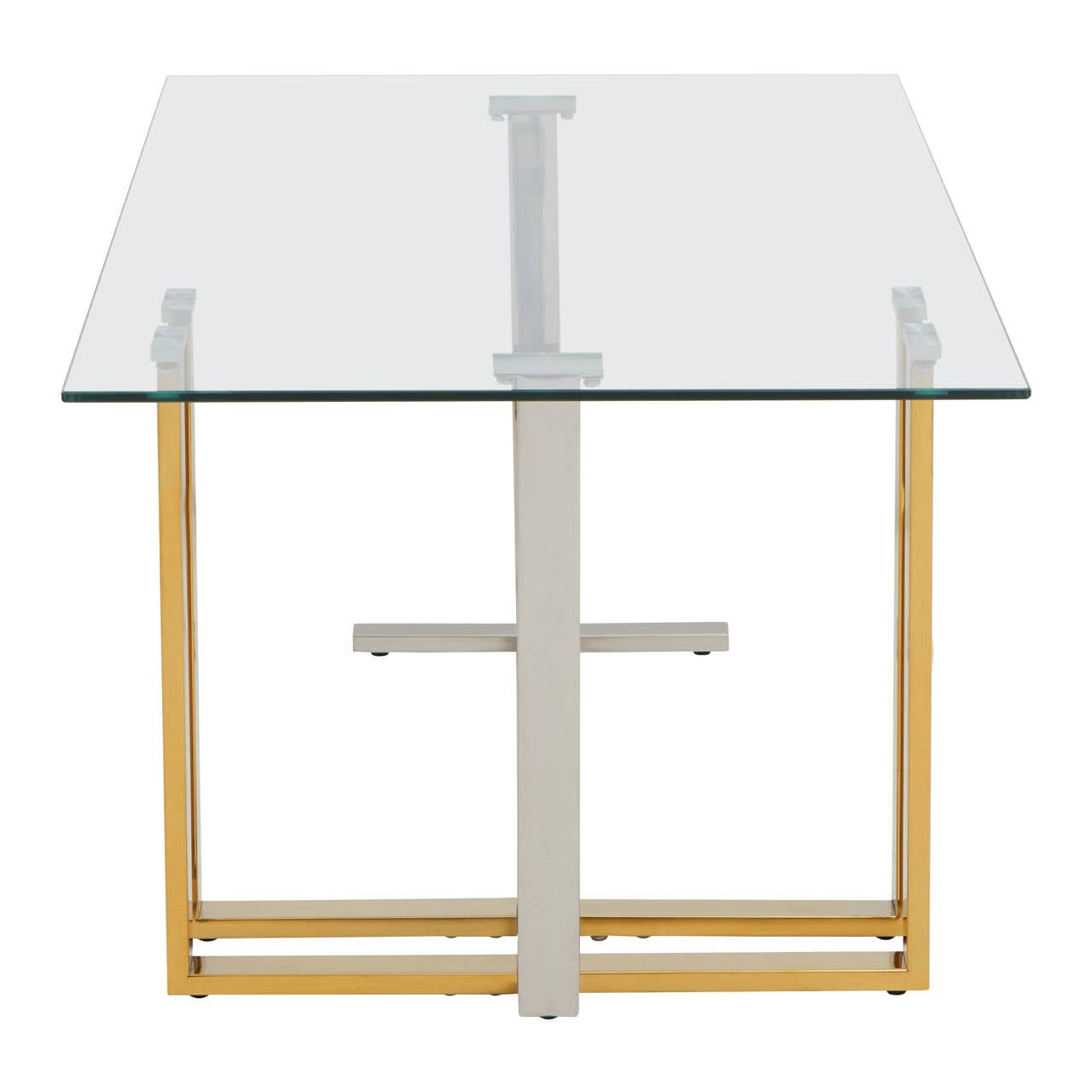 Luxe Steel Glass Coffee Table
