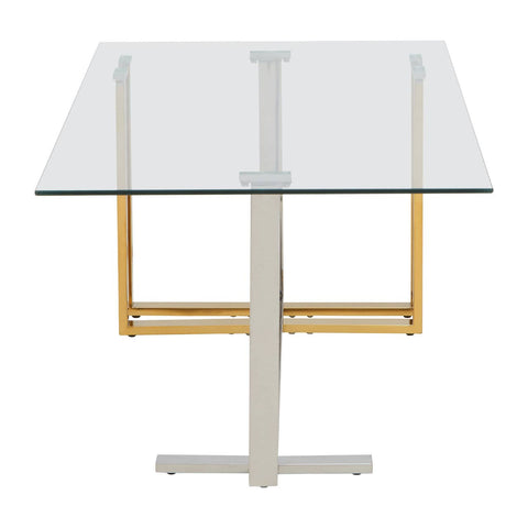 Luxe Steel Glass Coffee Table