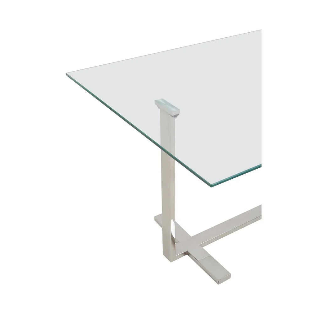 Luxe Steel Glass Coffee Table