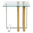 Golden Steel Glass End Table