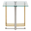 Golden Steel Glass End Table