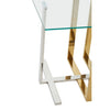 Golden Steel Glass End Table