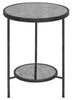 Mirrored Glass Rustic Side Table
