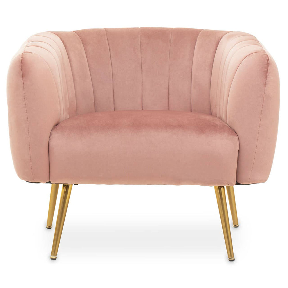 Plush Pink Velvet Accent Chair