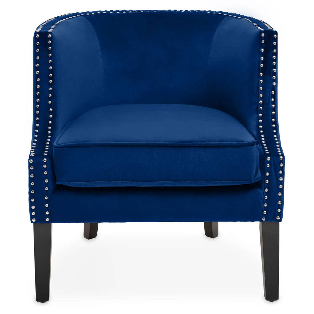 Luxe Blue Velvet Accent Chair