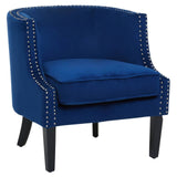 Luxe Blue Velvet Accent Chair