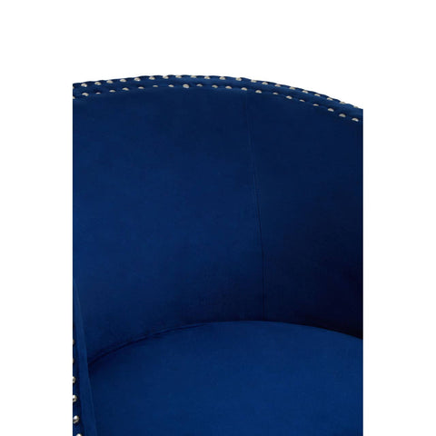 Luxe Blue Velvet Accent Chair