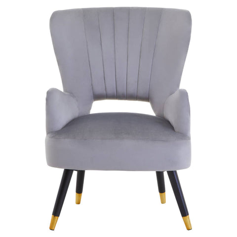 Luxe Grey Velvet Accent Chair