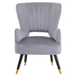 Luxe Grey Velvet Accent Chair