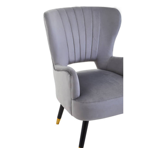 Luxe Grey Velvet Accent Chair