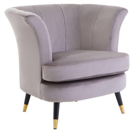 Luxe Mink Velvet Scalloped Chair