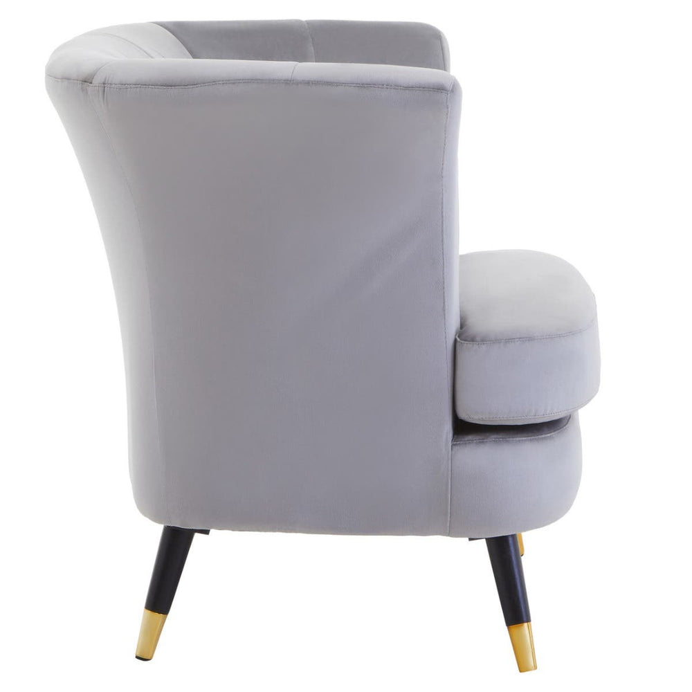 Luxe Grey Velvet Accent Chair
