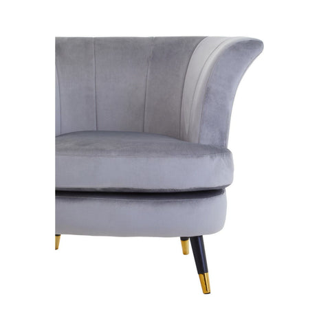 Luxe Grey Velvet Accent Chair