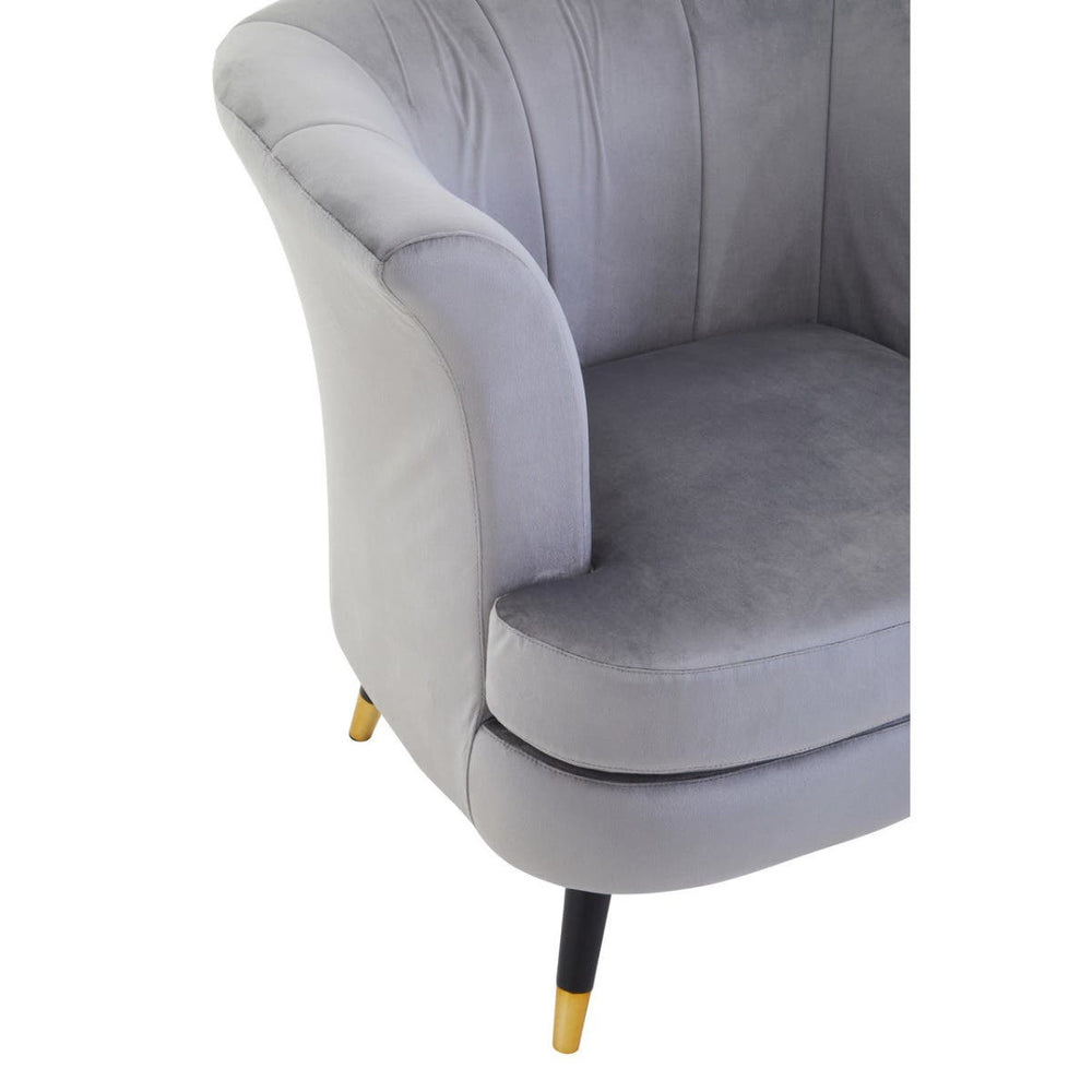 Luxe Grey Velvet Accent Chair