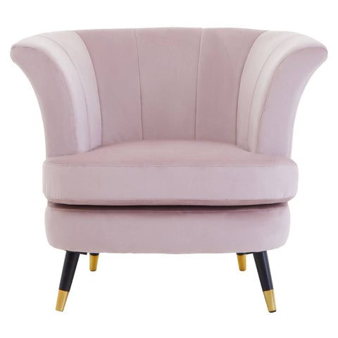Luxe Pink Scalloped Accent Chair