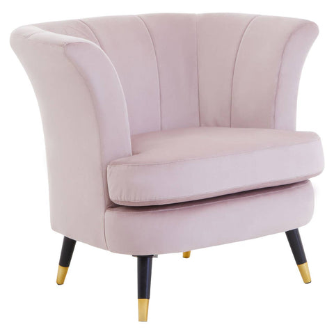 Luxe Pink Scalloped Accent Chair