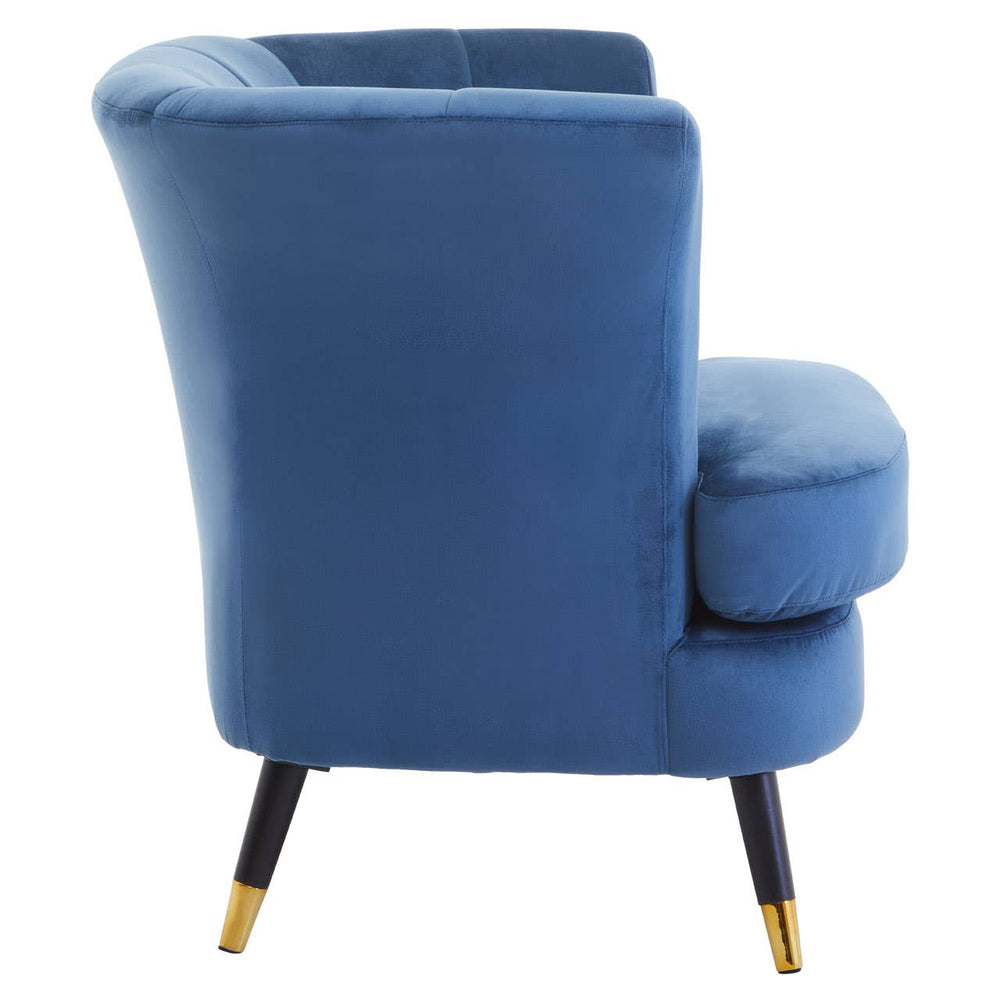 Midnight Velvet Scalloped Accent Chair
