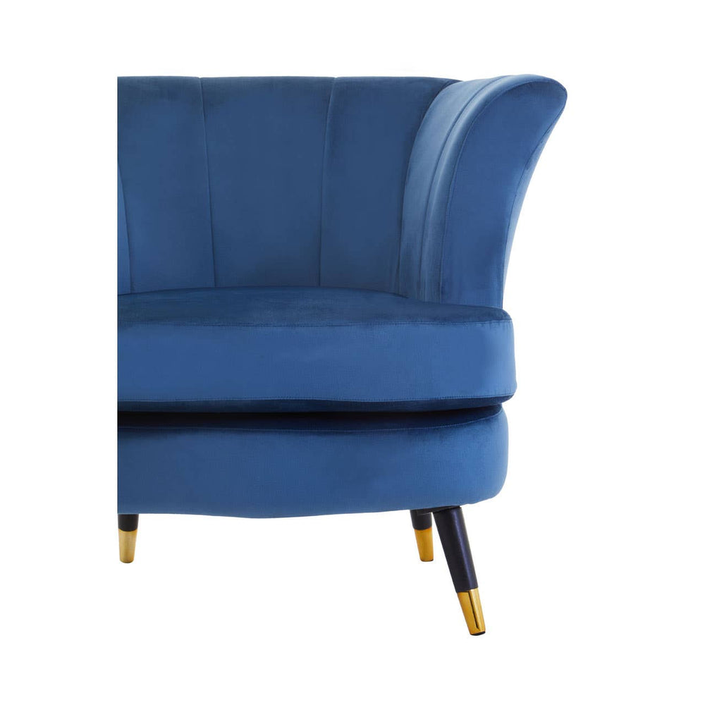 Midnight Velvet Scalloped Accent Chair