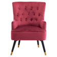 Loretta Wine Velvet Chair With Black Wood Legs