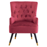 Loretta Wine Velvet Chair With Black Wood Legs