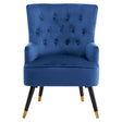 Loretta Midnight Velvet Chair With Black Wood Legs