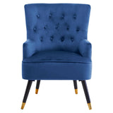 Loretta Midnight Velvet Chair With Black Wood Legs