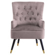 Loretta Mink Velvet Chair With Black Wood Legs
