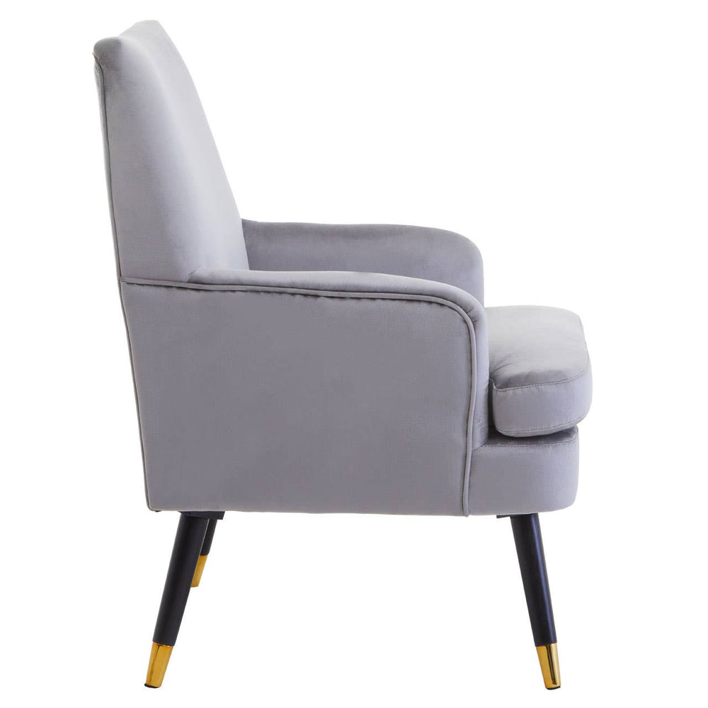 Luxe Grey Velvet Accent Chair