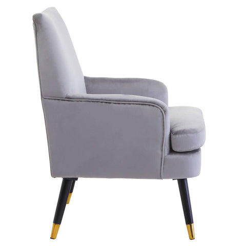 Luxe Grey Velvet Accent Chair