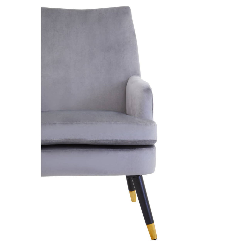 Luxe Grey Velvet Accent Chair