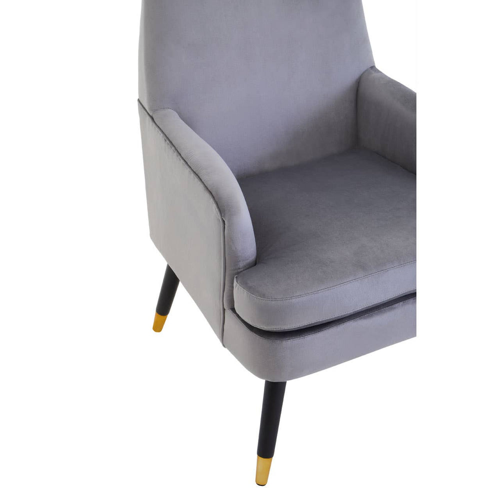 Luxe Grey Velvet Accent Chair