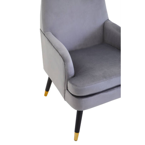 Luxe Grey Velvet Accent Chair