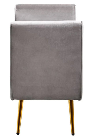 Luxe Grey Velvet Storage Bench