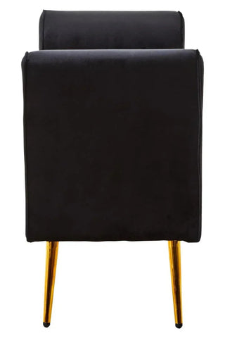 Luxe Black Velvet Storage Bench