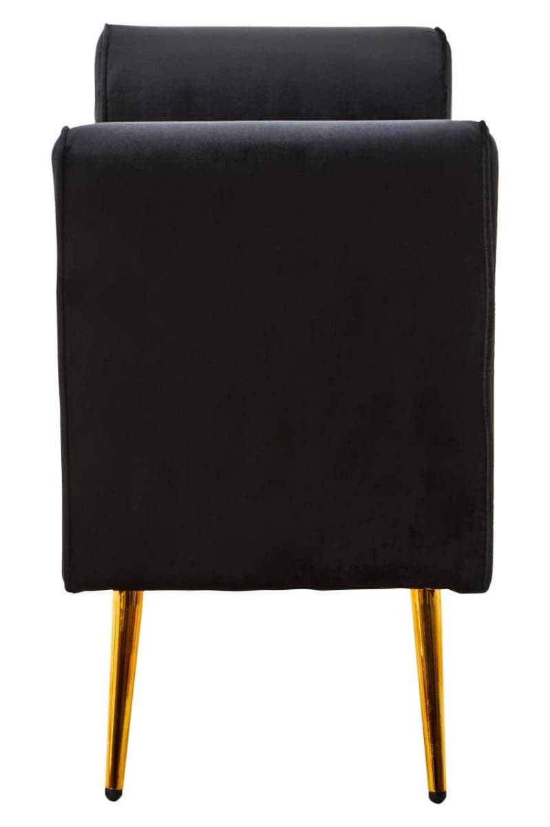 Luxe Black Velvet Storage Bench