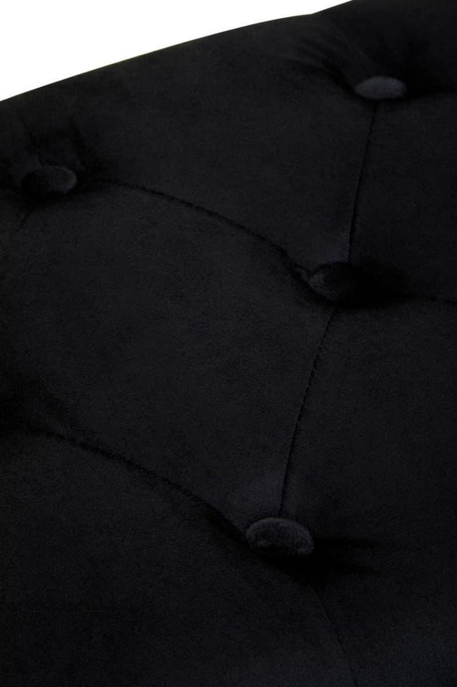 Luxe Black Velvet Storage Bench