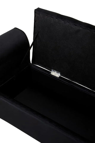 Luxe Black Velvet Storage Bench