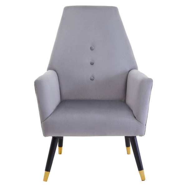 Luxe Grey Velvet Accent Chair