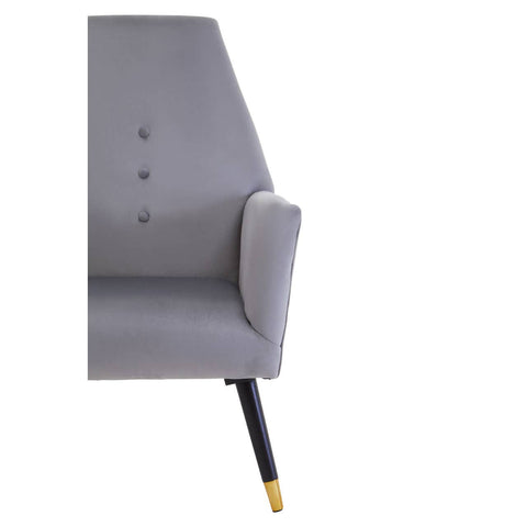 Luxe Grey Velvet Accent Chair