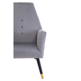 Luxe Grey Velvet Accent Chair