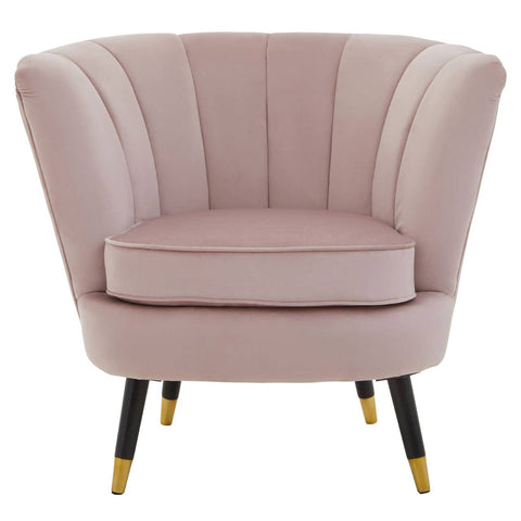 Luxe Pink Velvet Accent Chair