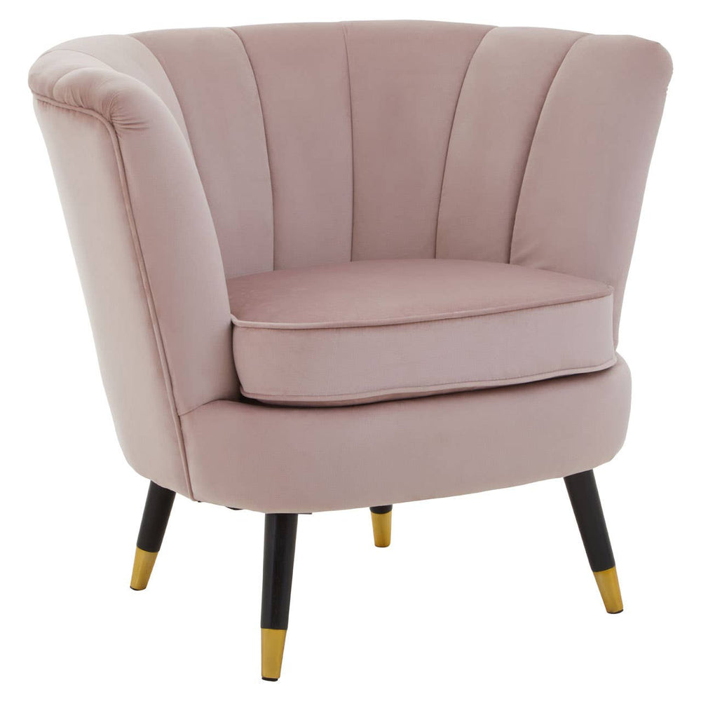 Luxe Pink Velvet Accent Chair