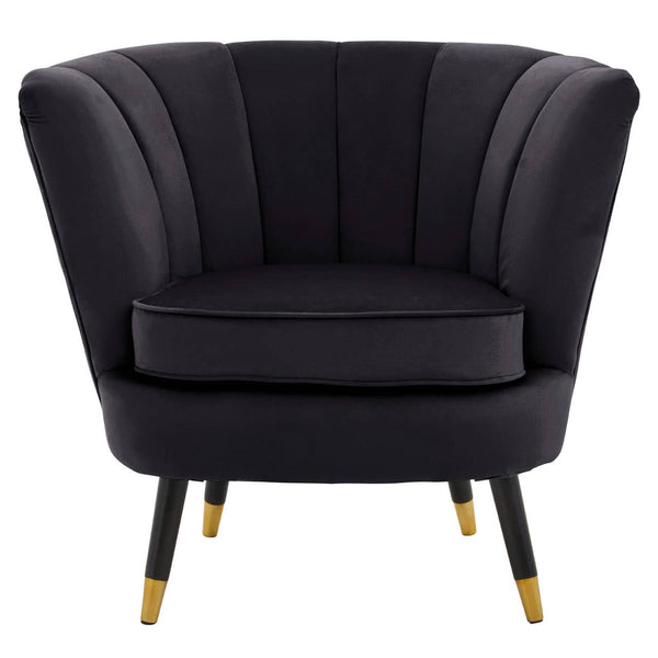 Luxe Black Velvet Accent Chair