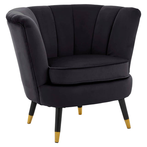 Luxe Black Velvet Accent Chair