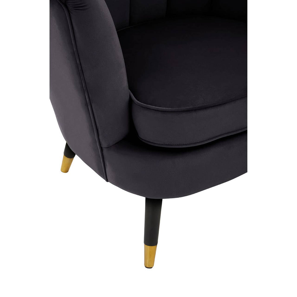 Luxe Black Velvet Accent Chair